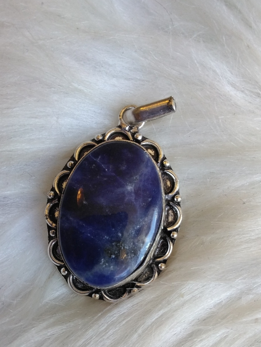 Lapis Lazuli Silver Plated Gemstone Necklace Pendant